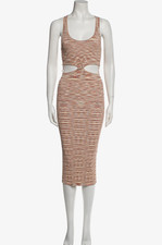 Jonathan Simkhai Womens Dress XS Midi Sleeveless Brown Stretch Knit Bodycon EUC