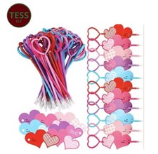 13 Pieces Sets Heart Shaped Pencil with Valentines Day Gift Cards
