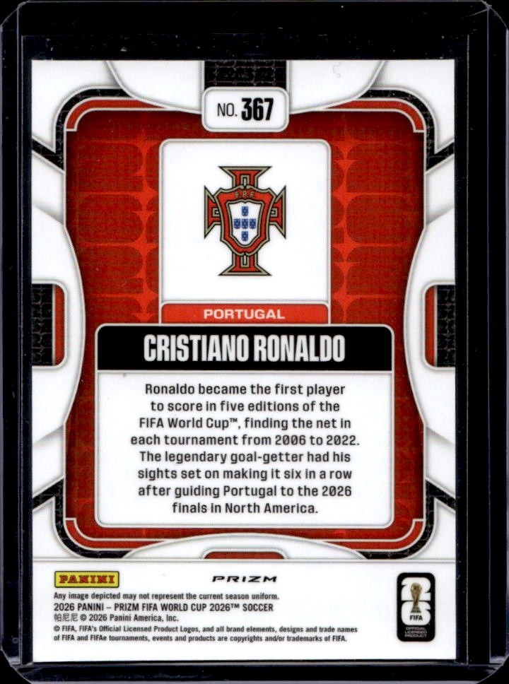 2026 Panini Prizm World Cup Cristiano Ronaldo Hyper #367 Portugal view 2