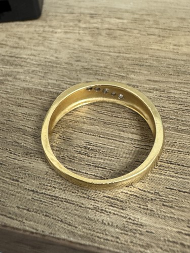 Vintage 14K Yellow Gold Men’s Diamond Wedding Band Size 10.25 - Picture 8 of 9