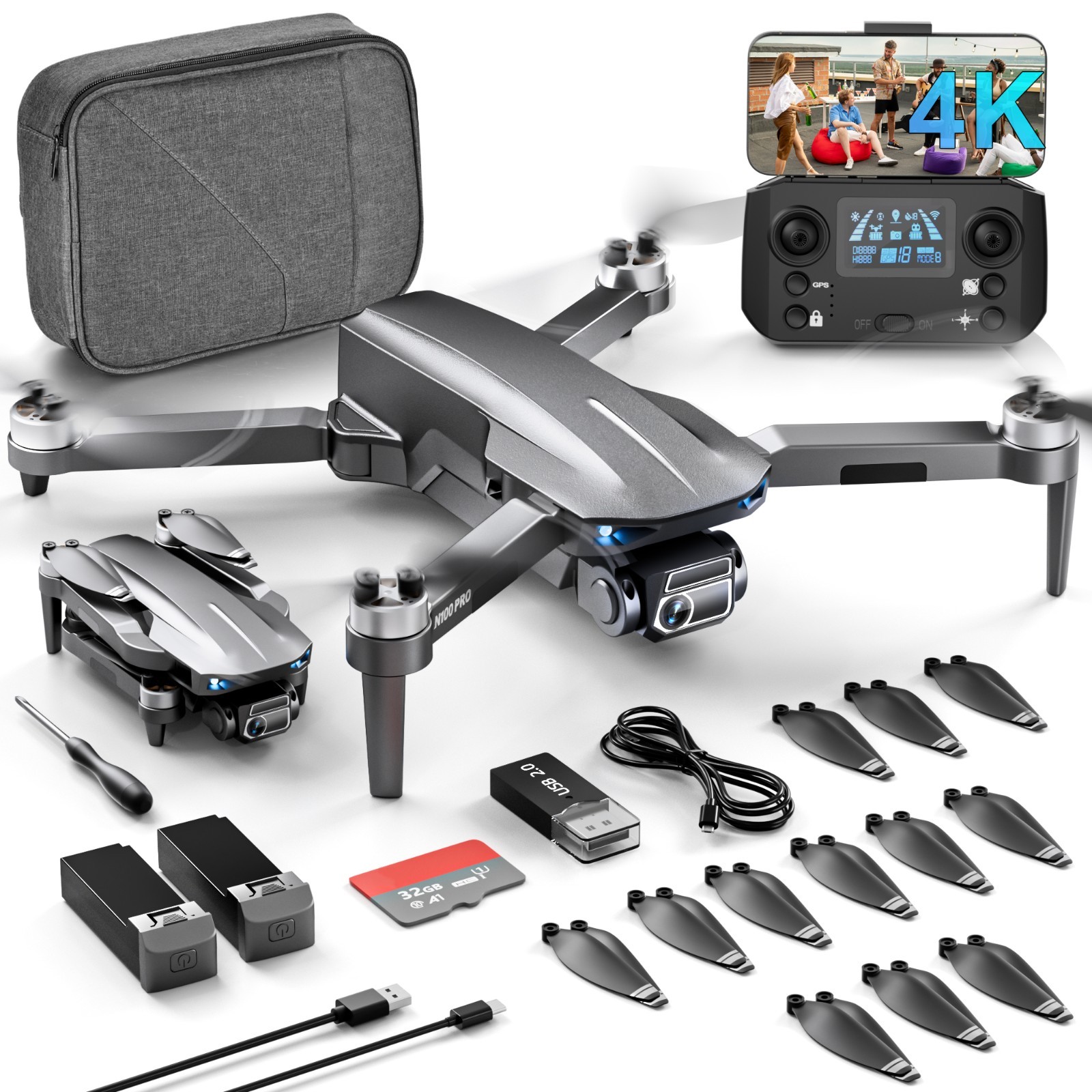 Drone With 4K Camera 5G GPS FPV RC Quadcopter APP Control Br
