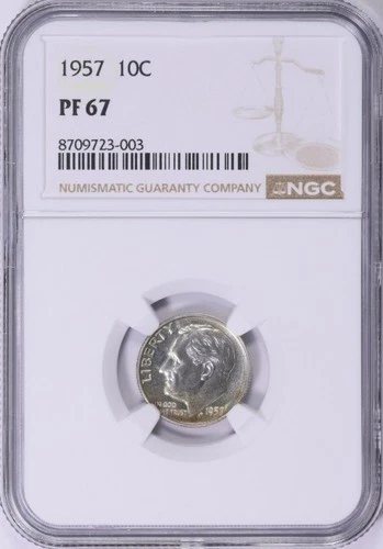 1957 Roosevelt Dime NGC Proof-67