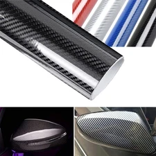 6D Premium Super Gloss Black Carbon Fiber Vinyl Wrap Bubble Free Air Release USA