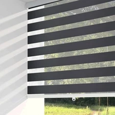  Cordless Zebra Blinds – Light Filtering 72"W x 72"H 05- Black ( Cordless )