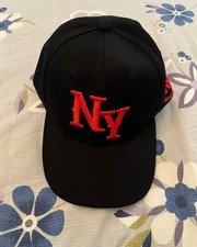 Cappello regolabile "NY New York" nuovo nero e rosso