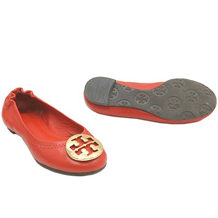 Tory Burch Girls Flat Shoes with Gold Logo, Leather, Size 160mm
