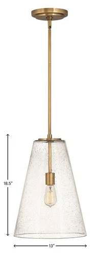 Hinkley Vance 13" Wide Heritage Brass and Glass Pendant Light - Picture 10 of 10