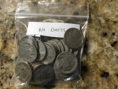 Buffalo nickel 1913 1938 no date 40 coin roll low grade circulated