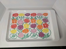 Vintage Ikea Flower Motif Enamel Serving Tray