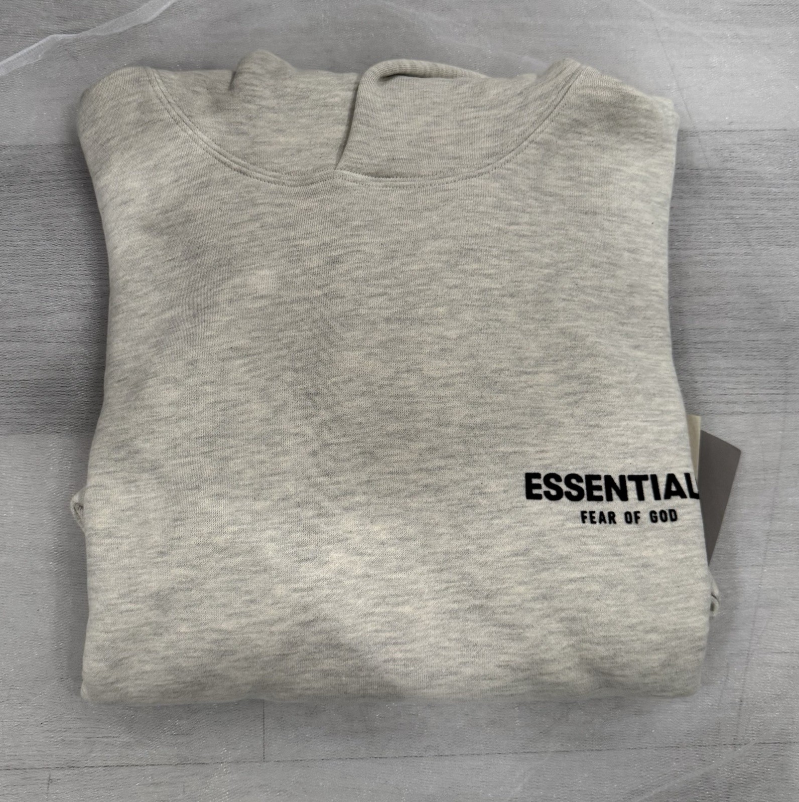 Essentials Fear of God Light Oatmeal Hoodie  for Men and Women XS thumbnail 2