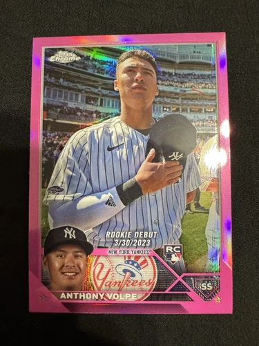2023 Topps Chrome Update Anthony Volpe Rookie Debut Pink New York Yankees #USC35