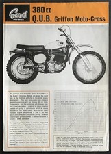 GREEVES 380cc QUB GRIFFON Moto Cross Motorcycle Sales Spec Leaflet UNDATED