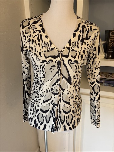 Roberto Cavalli Sweater, Size 42, US Medium, Cardigan, Cashmere Blend, Animal - Picture 10 of 14