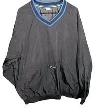 VTG Nike Windbreaker XL Black 90s Nylon Pullover Center Swoosh White Tag