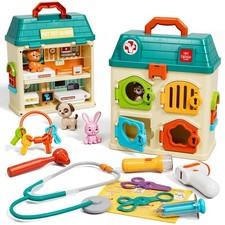 Veterinarian Playset Pretend Play Toys Pet Vet Clinic Doctor Kit Toddlers 1-3