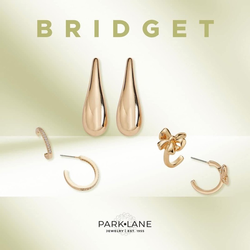 Park Lane Bridget Earring Set 3 Pairs Gold And Clear CZs Bows