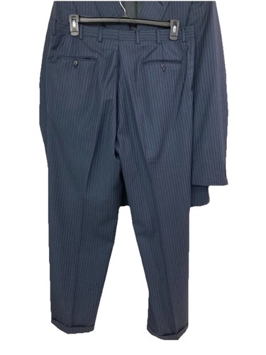 Men's VTG Cremieux Loro Piana Wool 2-Piece Suit Navy Pinstripes Size 44L 38x31 - Picture 15 of 16