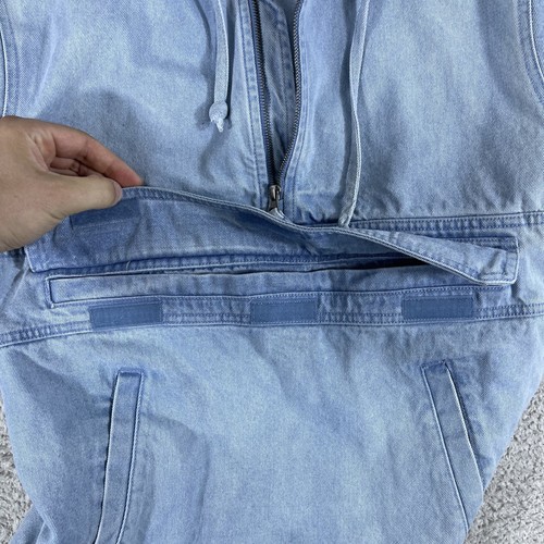 Vintage i5 Apparel Jacket Women's Large Blue Jean Denim Anorak Hoodie 90's Rave - Picture 15 of 16