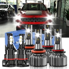 For Jeep Compass 2011-2013 LED Headlight Bulb High&Low Beam Fog Light Kit 6500K