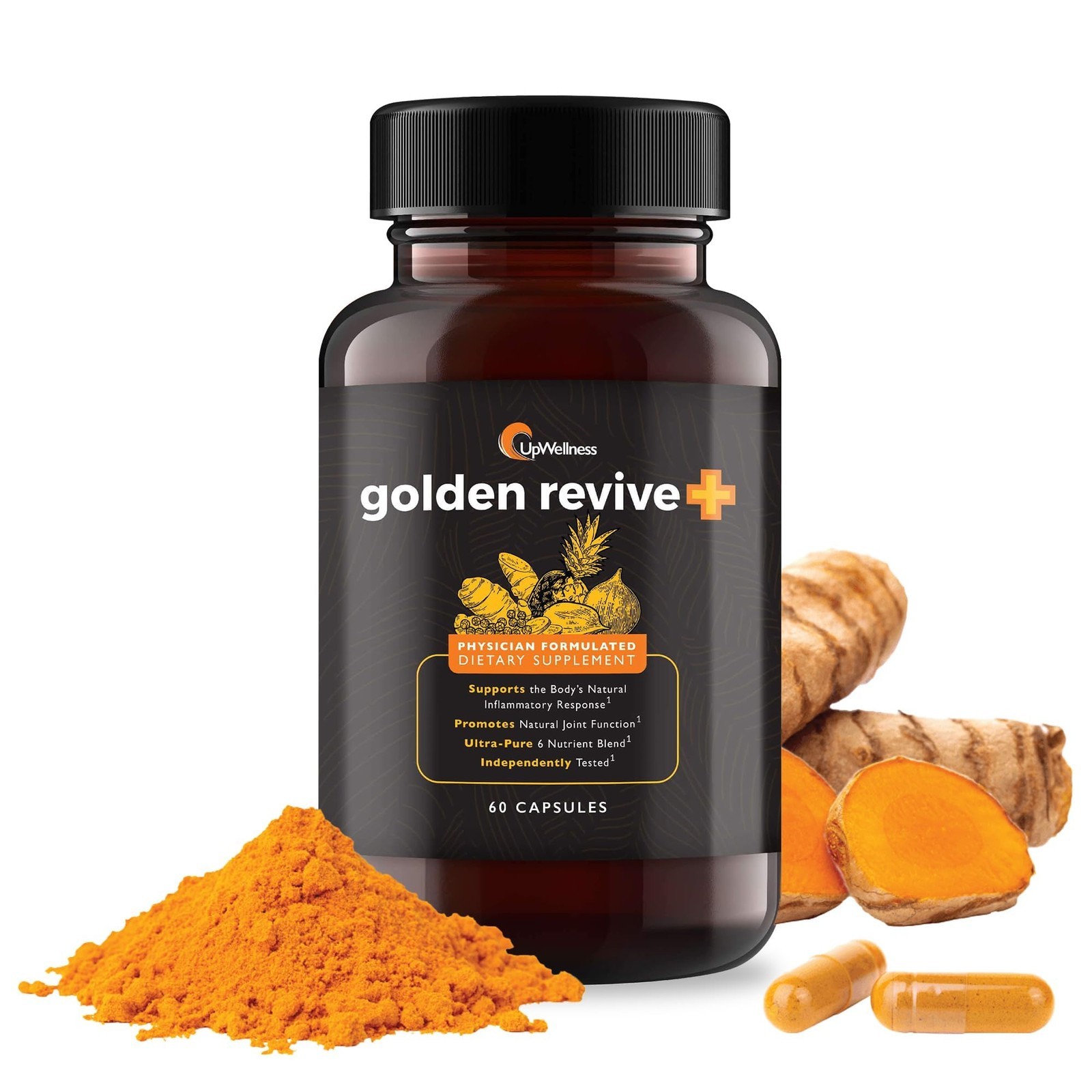 (Pack of 1) UpWellness Golden Revive + Joint Support Supplement 60 Counts