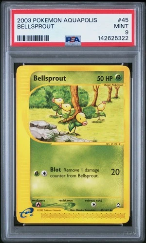 2003 POKEMON AQUAPOLIS #45 BELLSPROUT PSA 9