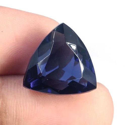 Pierre précieuse en vrac certifiée EGL 17,85 ct trillion saphir bleu naturel EGL 6SPS - Photo 2/5
