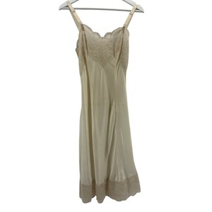 L.Magnin Vintage Slip Dress Womens 32 Ivory - flaws