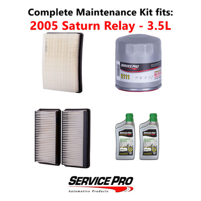 2005 Saturn Relay 3.5L Complete Air, Oil & Cabin Filter Kit (5W-30)