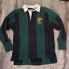 Vintage 90s Green Bay Packers Striped Rugby Shirt NFL Embroidered Color Block