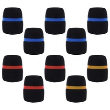 10 Pcs Handheld Stage Microphone Windscreen Foam Mic Cover Karaoke Black N9J8