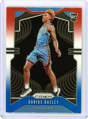 * DARIUS BAZLEY * 2019-20 PRIZM RED WHITE BLUE REFRACTOR RC # 289