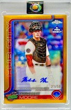 Malcolm Moore RARE SSP ROOKIE RC AUTO GOLD REFRACTOR /50 INVESTMENT CARD MINT. rookie card picture