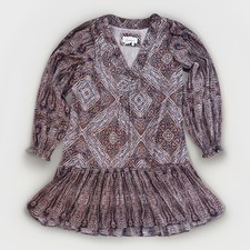 Anthropologie Dress Women’s XS Ruffle Boho Fall Paisley Tunic Hippie Festival