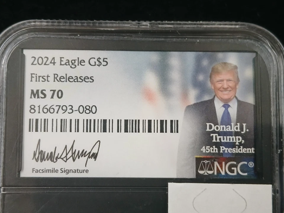 2024 $5 Gold Eagle MS70 Donald J Trump 45th President NGC Signed Facsimile - Image 3 of 4