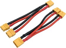 2Packs XT60 Parallel Y Splitter Battery Connector 12AWG Cable Dual Extension Y