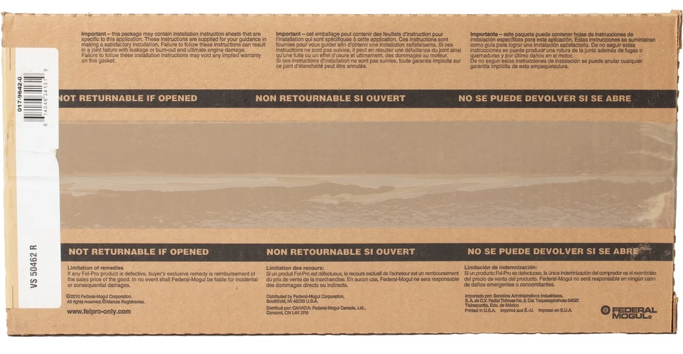 Junta de cubierta de válvula de repuesto Fel-Pro 1995-2000 Ford Contour V6 2,5 L VS 50462 R Foto 4 de 4