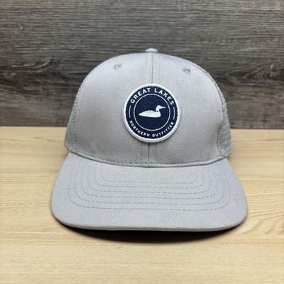 Great Lakes Northern Outfitters Hat Cap Snap Back Mens OSFA Gray Trucker Loon