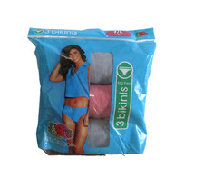 New Women's 3 Pack Fruit Of The Loom Premium Tag Free Bikini Panties 7/L