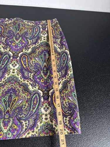 J. Crew Women's Purple Paisley No. 2 Pencil Skirt Size 6 - Picture 9 of 9