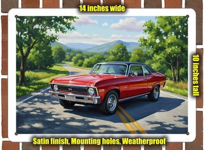 Metal Sign - 1968 Chevrolet Nova SS 1 Oil Painting - 14x10
