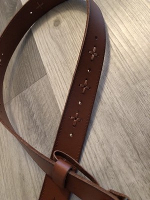 Patricia Nash Astrid Floret Leather Belt- Tan Pelosa Belt - British Tan – Patricia Nash main image 4