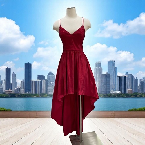 BDarlin Red High Low Formal Dress 11/12 Spaghetti Strap Prom Gown Y2K Trendy