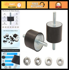 M12 Rubber Vibration Isolator Mounts - Double Stud Shock Absorber, 2pcs with Loc