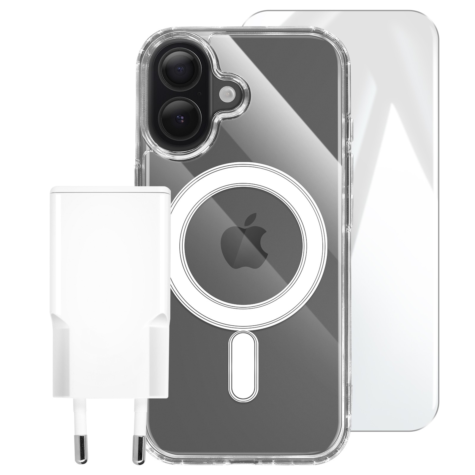 Coque iPhone 17 4smarts évitez les rayures d'écran avec le chargeur rapide 20W inclus