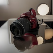 Nikon D3200 Red Digital SLR Camera AF-S DX 18-55mm f/3.5-5.6 Lens Auto Focus