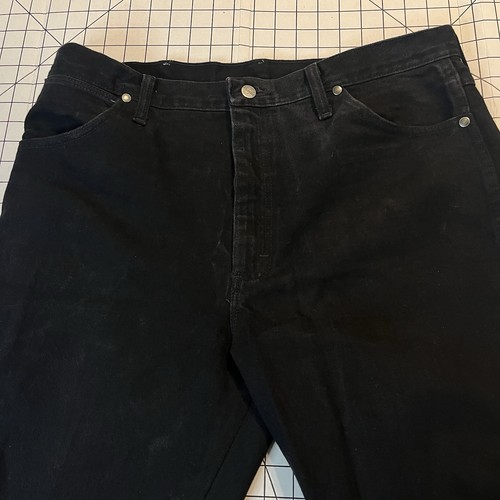 Pantalones de mezclilla para hombre Wrangler 36 X 32 negros calce regular pierna recta sin decoloración - Imagen 3 de 5
