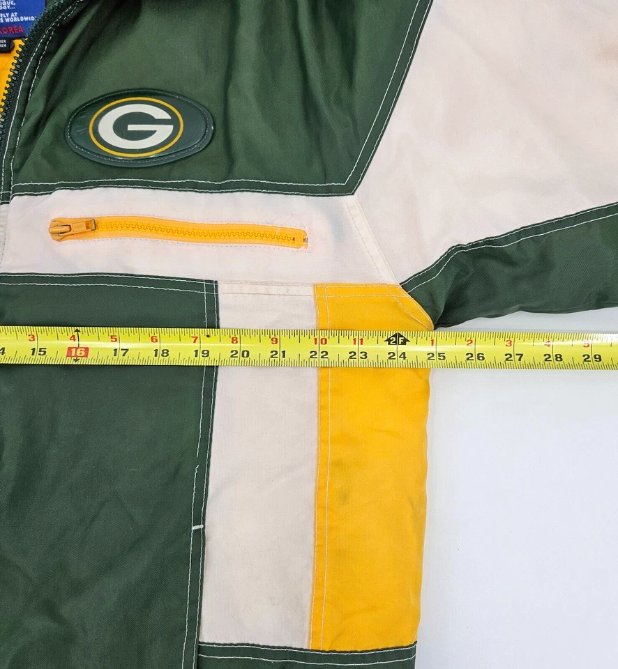 Vintage 90s Pro Player Green Bay Packers NFL Experience Puffer Jacket Size Small - Image 4 of 4