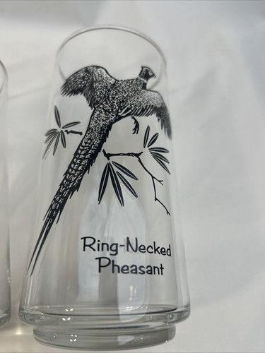 2 VTG MCM "SPORTSMAN" Federal Glass Game Birds 12oz Tumblers: Ring Neck Pheasant - Picture 8 of 19