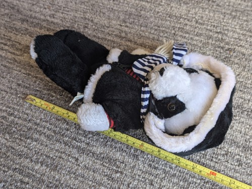 Vintage - 1983 Interpur Avon 12” Panda Bear Plush, Striped Scarf & Zip Up Hoodie - Picture 9 of 9