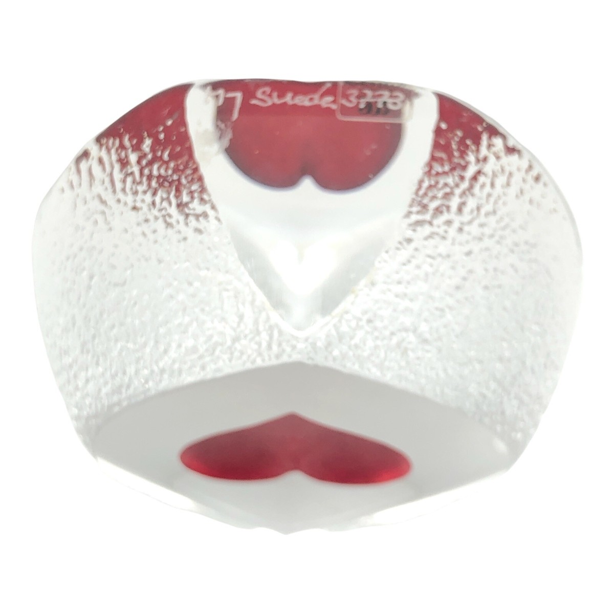 Mats Jonasson  ハート　ガラス　置物　希少　赤 Vintage Mats Jonasson Maleras Handblown Crystal Medium Heart